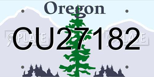 CU27182 Oregon License Plate