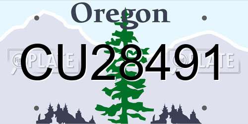 CU28491 Oregon License Plate