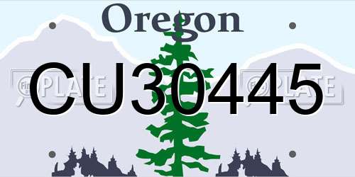 CU30445 Oregon License Plate