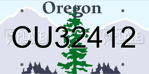 CU32412 Oregon License Plate