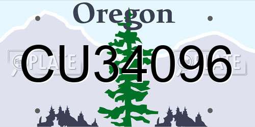 CU34096 Oregon License Plate