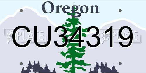 CU34319 Oregon License Plate