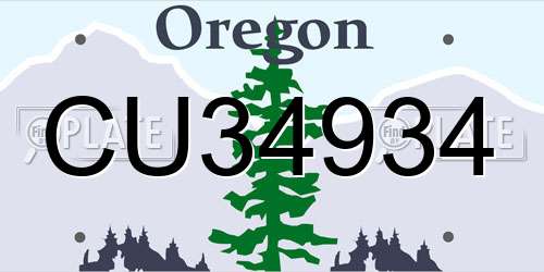 CU34934 Oregon License Plate