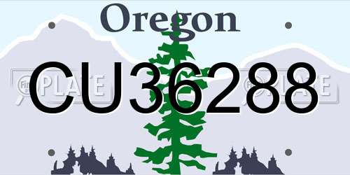 CU36288 Oregon License Plate