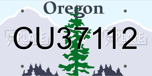 CU37112 Oregon License Plate