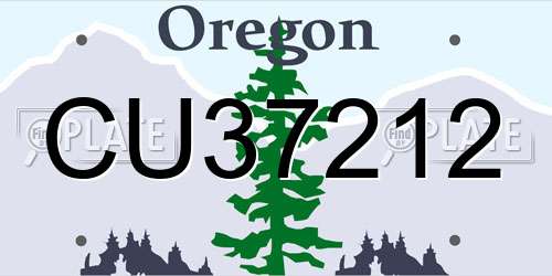 CU37212 Oregon License Plate