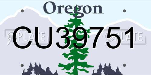 CU39751 Oregon License Plate