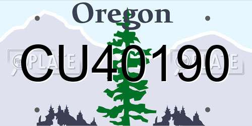 CU40190 Oregon License Plate
