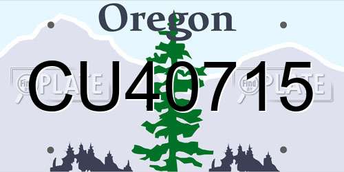 CU40715 Oregon License Plate
