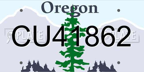 CU41862 Oregon License Plate