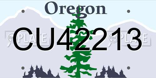 CU42213 Oregon License Plate