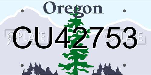 CU42753 Oregon License Plate