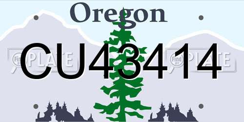 CU43414 Oregon License Plate