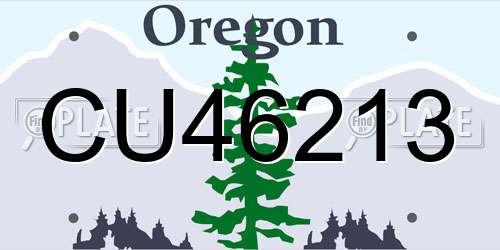 CU46213 Oregon License Plate