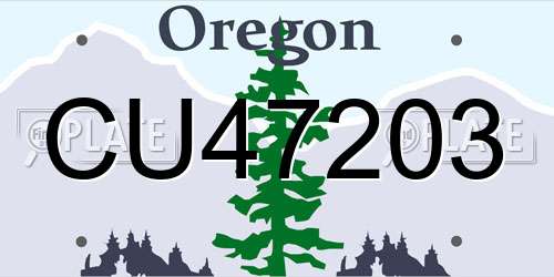 CU47203 Oregon License Plate