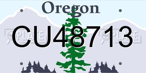 CU48713 Oregon License Plate