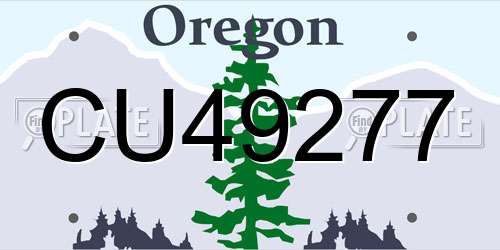 CU49277 Oregon License Plate