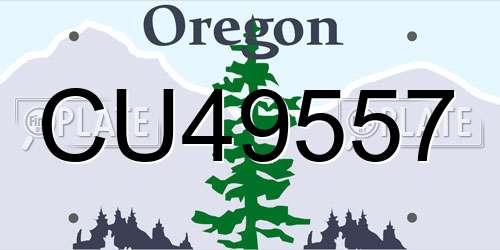 CU49557 Oregon License Plate
