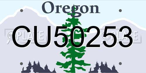CU50253 Oregon License Plate