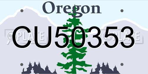 CU50353 Oregon License Plate