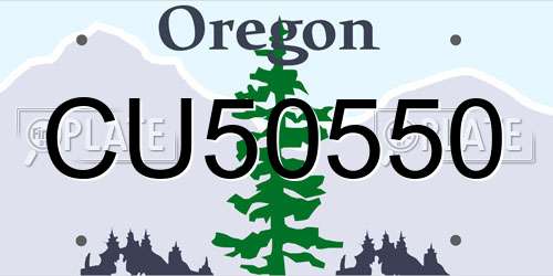 CU50550 Oregon License Plate