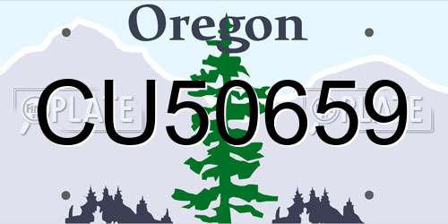 CU50659 Oregon License Plate