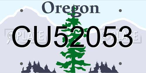 CU52053 Oregon License Plate