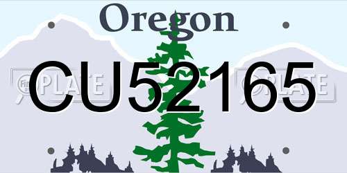CU52165 Oregon License Plate