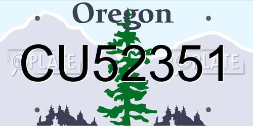 CU52351 Oregon License Plate