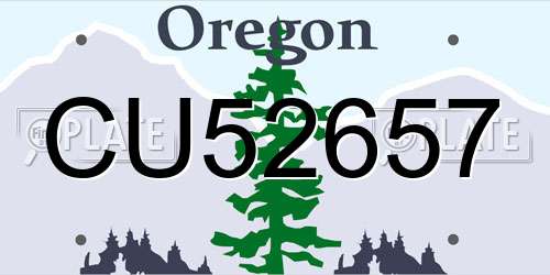 CU52657 Oregon License Plate