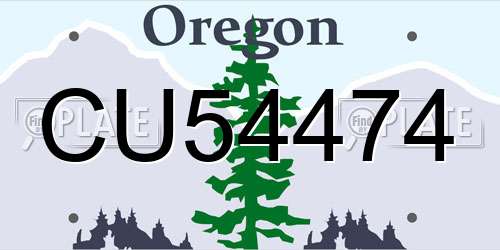 CU54474 Oregon License Plate