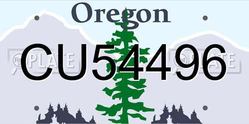 CU54496 Oregon License Plate