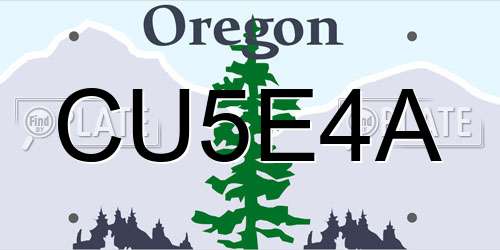 CU5E4A Oregon License Plate