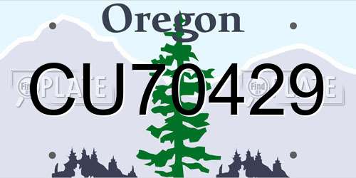 CU70429 Oregon License Plate