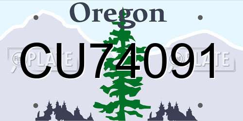 CU74091 Oregon License Plate