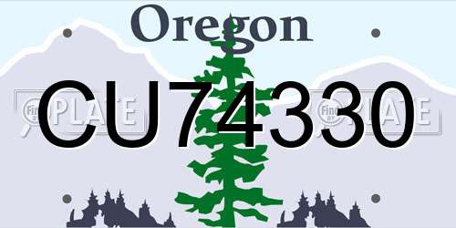 CU74330 Oregon License Plate