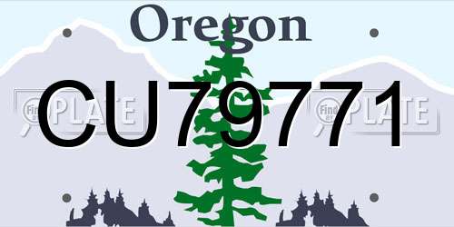 CU79771 Oregon License Plate