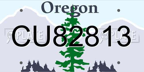 CU82813 Oregon License Plate