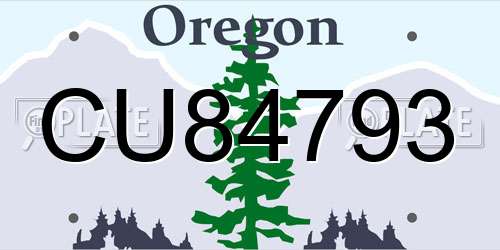 CU84793 Oregon License Plate