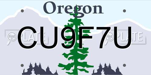 CU9F7U Oregon License Plate