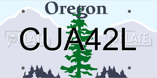 CUA42L Oregon License Plate