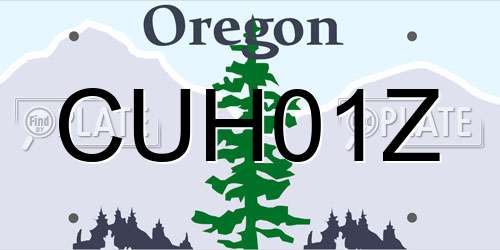 CUH01Z Oregon License Plate