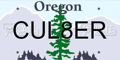 CUL8ER Oregon License Plate
