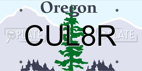 CUL8R Oregon License Plate