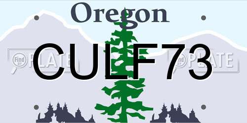 CULF73 Oregon License Plate