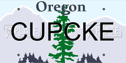 CUPCKE Oregon License Plate