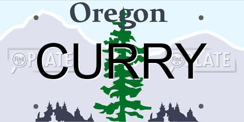 CURRY Oregon License Plate
