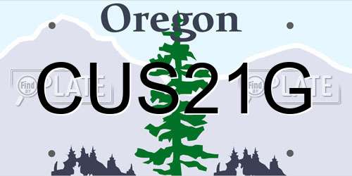 CUS21G Oregon License Plate