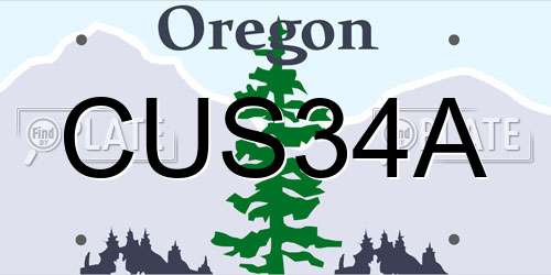 CUS34A Oregon License Plate