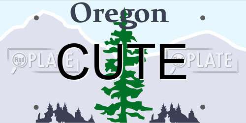 CUTE Oregon License Plate